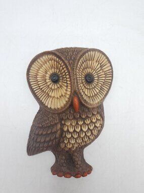 Vintage 1970s HOMCO Foamcraft Wise Old Owl Wall Plaque 7"